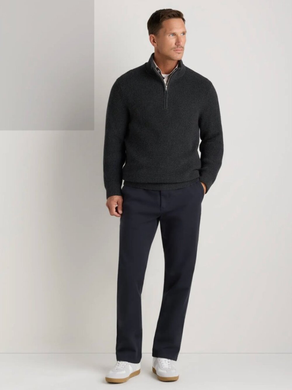 NWT Men's Quince 100% Organic Cotton Ribbed Quarter Zip - Picture 3 of 7